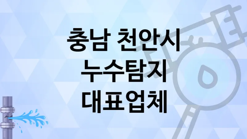 충남 천안시 누수탐지 유명한 업체 TOP 5