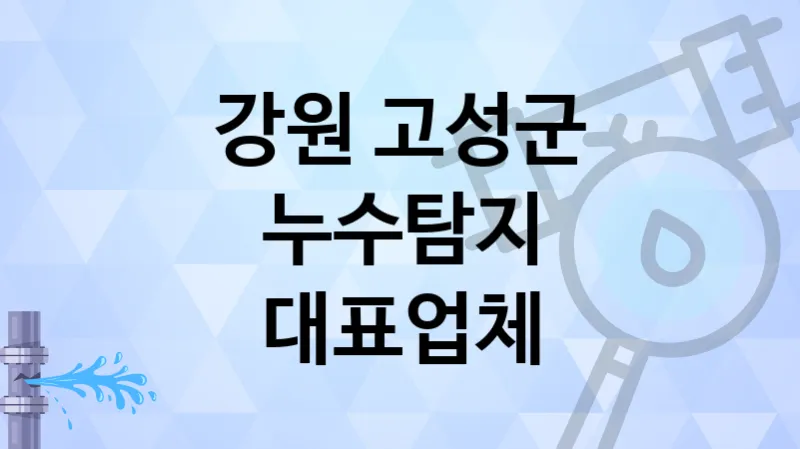 강원 고성군 누수탐지 합리적인 가격의 업체 TOP 1