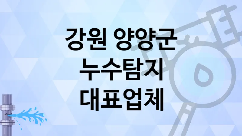 강원 양양군 추천  누수탐지 업체 5