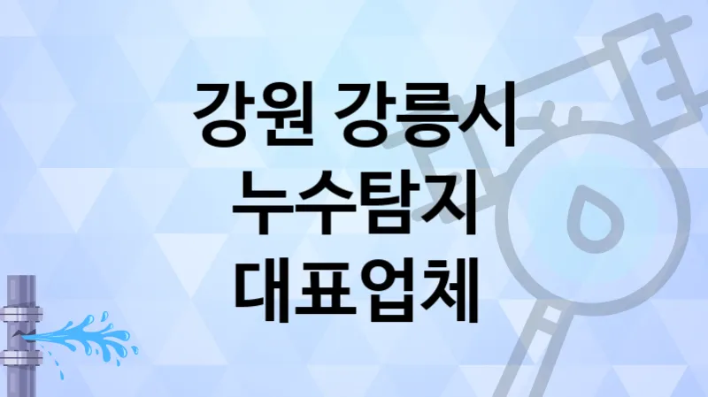 강원 강릉시 누수탐지 합리적인 가격의 업체 TOP 3