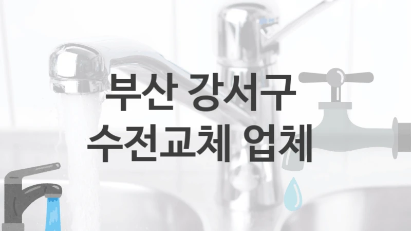 부산 강서구 
수전교체 업체