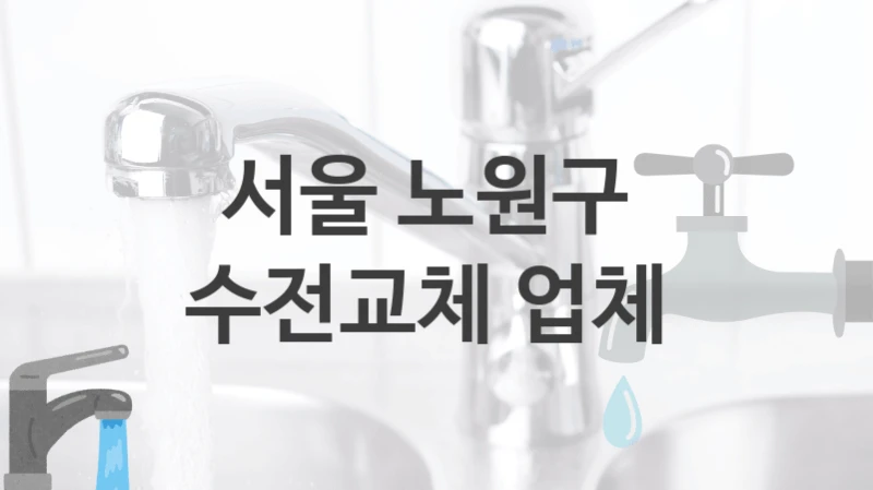 서울 노원구 
수전교체 업체