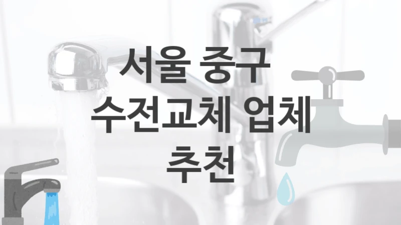 서울 중구 
수전교체 업체 추천