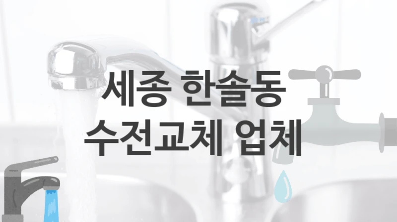 세종 한솔동 
수전교체 업체