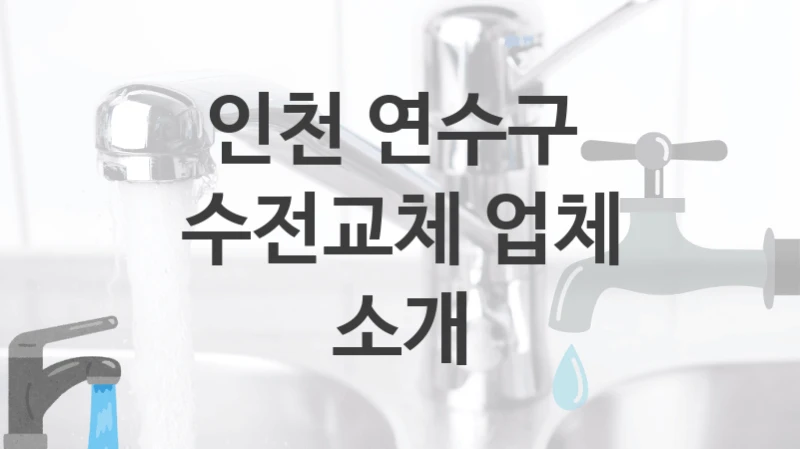 인천 연수구에서 수전 교체를 잘하는 업체, 수전교체 수리견적