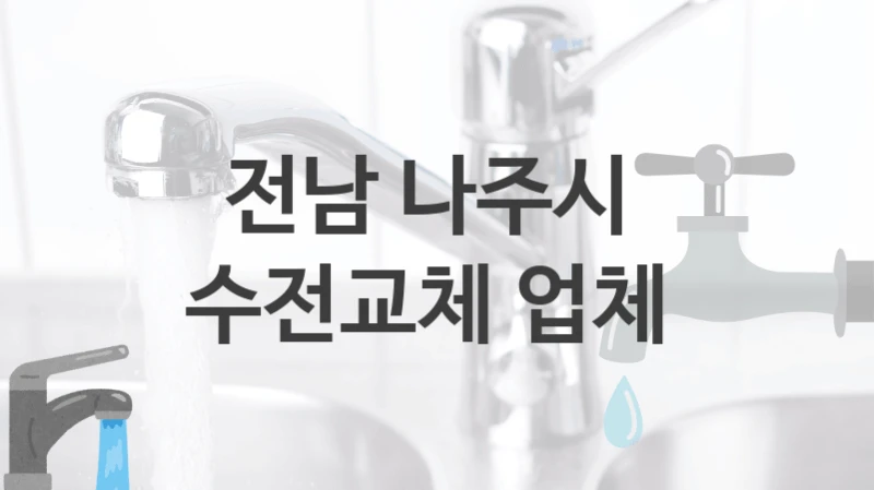 전남 나주시에서 수도꼭지 수리를 확실하게 작업하는 업체, 수전교체 비용