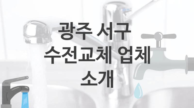 광주 서구 
수전교체 업체 소개