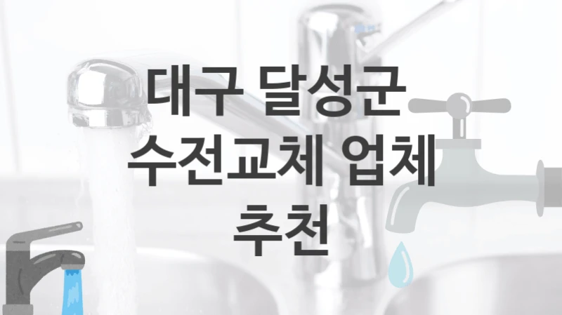 대구 달성군 
수전교체 업체 추천