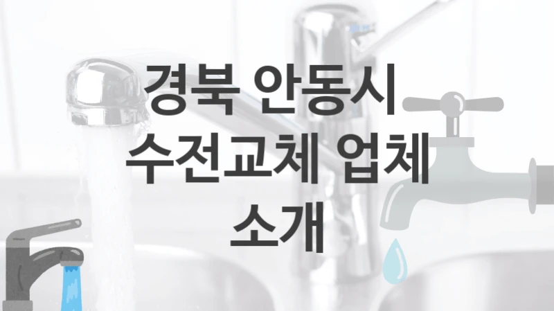 경북 안동시 
수전교체 업체 소개