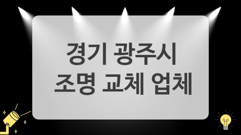 경기 광주시
 조명 교체 업체