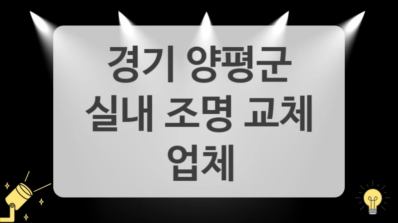 경기 양평군
실내 조명 교체 업체