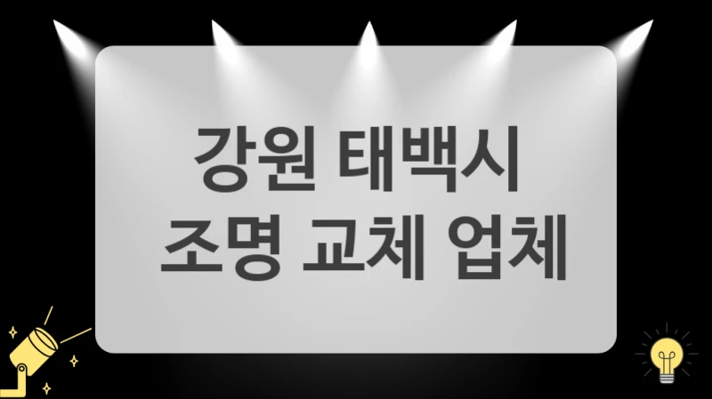 강원 태백시
 조명 교체 업체