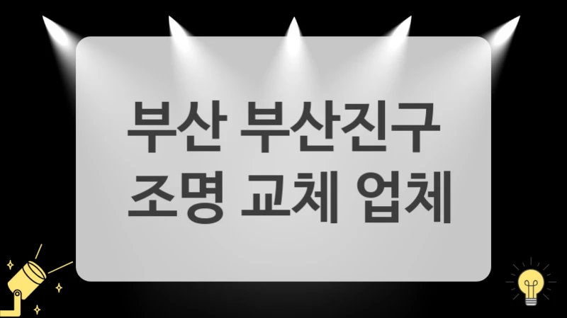 부산 부산진구
 조명 교체 업체
