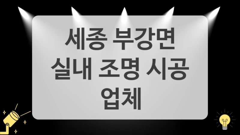 세종 부강면
실내 조명 시공 업체